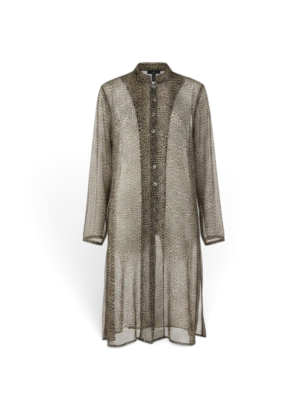 Chico's Sheer Animal-Print Midi Dress in Olive & Black